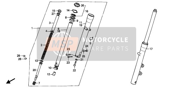 Honda VT600 1992 Tenedor frontal para un 1992 Honda VT600