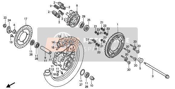 Honda XL600V 1992 REAR WHEEL for a 1992 Honda XL600V