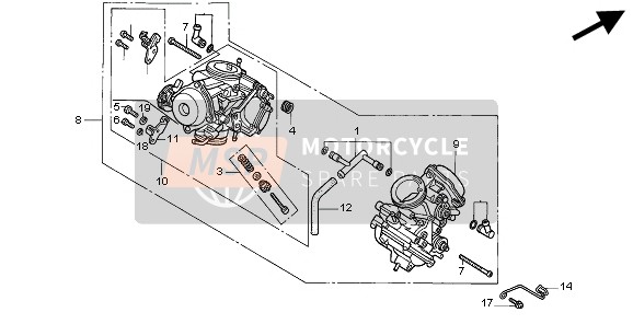 Honda VT1100C2 1997 Gruppo carburatore per un 1997 Honda VT1100C2