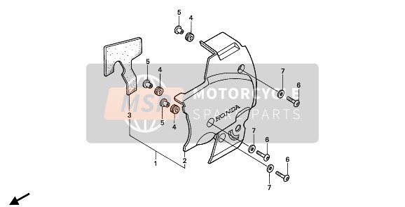 Honda CB1000F 1993 LEFT SIDE COVER for a 1993 Honda CB1000F