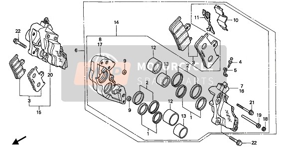 Honda CB1000F 1993 BREMSSATTEL VORNE für ein 1993 Honda CB1000F