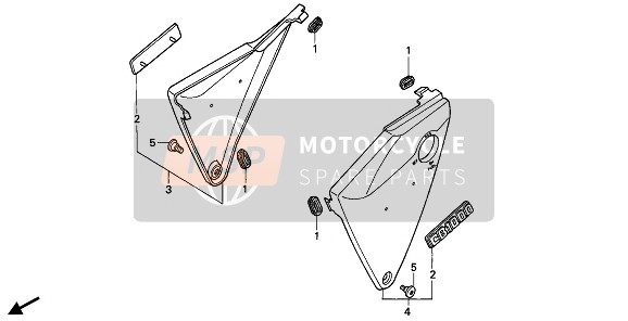 83650MZ1610ZA, Zijdeksel Set, R. *TYPE1*, Honda, 0