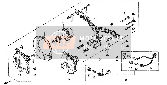 Honda CBR900RR 1993 HEADLIGHT (EU) for a 1993 Honda CBR900RR