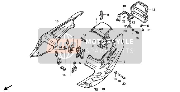 Honda CBR900RR 1993 Cubierta lateral para un 1993 Honda CBR900RR