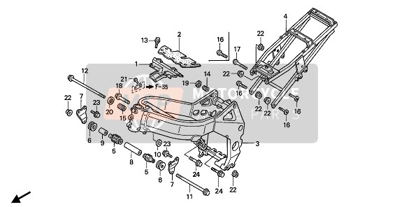 Honda CBR900RR 1993 Cuerpo del marco para un 1993 Honda CBR900RR