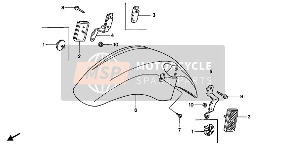 Honda CBR1000F 1993 VORDERER KOTFLÜGEL für ein 1993 Honda CBR1000F