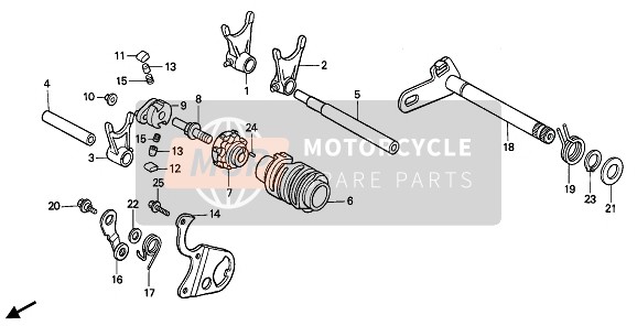 Honda CR500R (1) 1993 GEARSHIFT DRUM for a 1993 Honda CR500R (1)