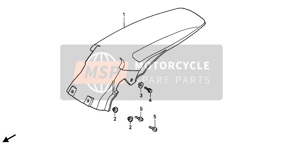 Honda CR500R (1) 1993 Achterspatbord voor een 1993 Honda CR500R (1)