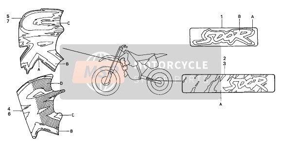 Honda CR500R (1) 1993 Marca para un 1993 Honda CR500R (1)