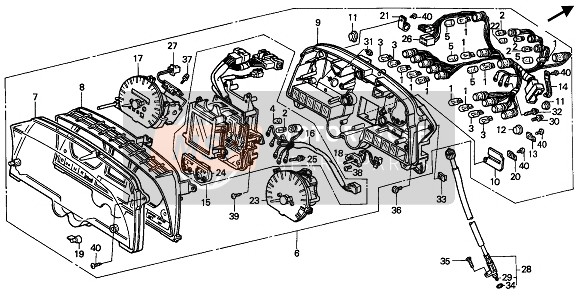 Honda GL1500SE 1993 Meter voor een 1993 Honda GL1500SE