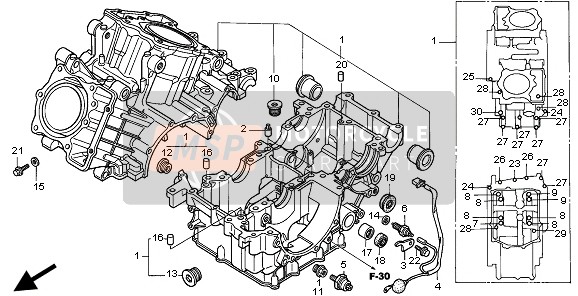 Honda VTR1000F 1997 Carter pour un 1997 Honda VTR1000F