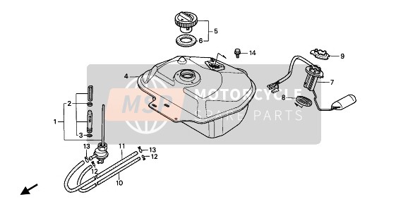 Honda SA50 (1) 1993 Réservoir d'essence pour un 1993 Honda SA50 (1)