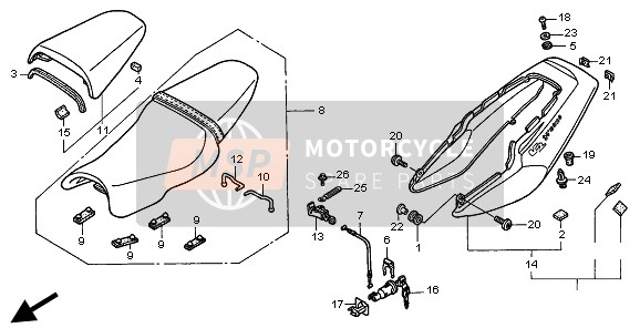 Honda VTR1000F 1997 SEAT & REAR COWL for a 1997 Honda VTR1000F