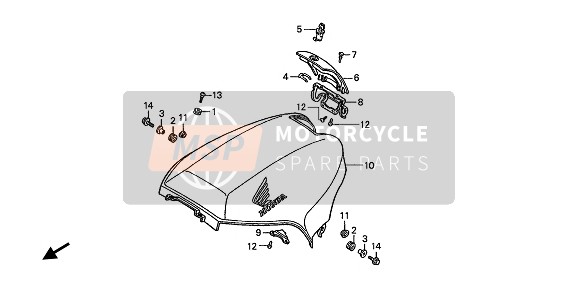 83131MT3000ZN, Lid, Shelter *PB257M * (PB257M Lapis Blue Metallic), Honda, 0