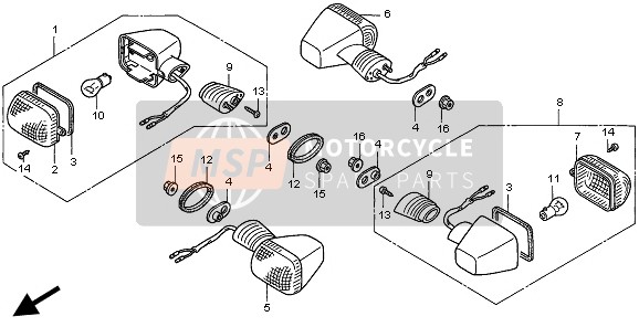 Honda VTR1000F 1997 WINKER for a 1997 Honda VTR1000F