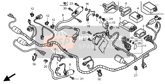 Honda VTR1000F 1997 Harnais de fil pour un 1997 Honda VTR1000F