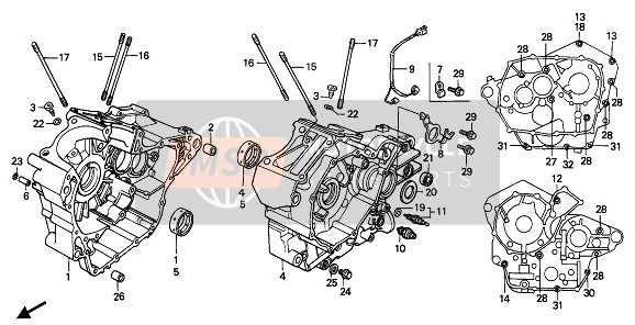 Honda VT600C 1993 KURBELGEHÄUSE für ein 1993 Honda VT600C