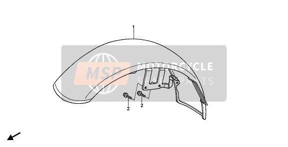 Honda VT600C 1993 FRONT FENDER for a 1993 Honda VT600C