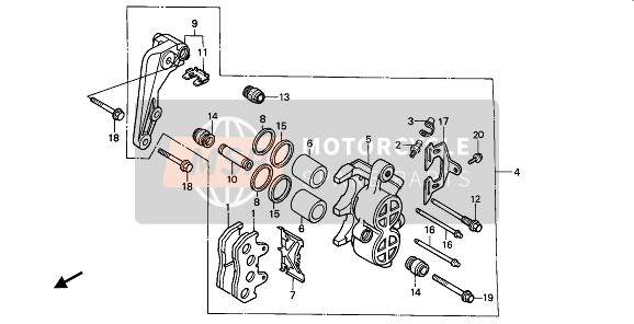 Honda XL600V 1993 FRONT BRAKE CALIPER for a 1993 Honda XL600V