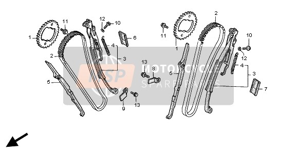 Honda XL600V 1997 Catena a camme & Tenditore per un 1997 Honda XL600V