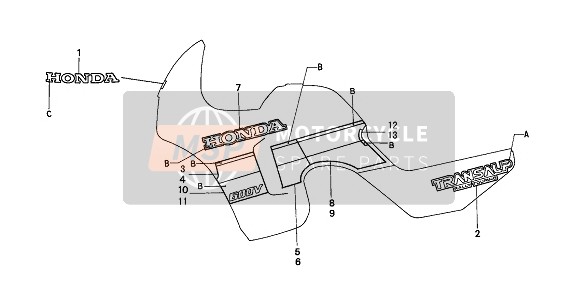 87137MS6700ZA, Stripe, L. Side Cowl (2) (###) *TYPE7* (TYPE7 ), Honda, 0