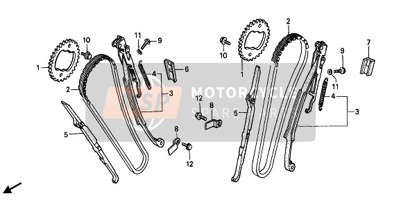 Honda XRV750 1993 Nokkenasketting & Spanner voor een 1993 Honda XRV750