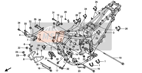 Honda XRV750 1993 Frame voor een 1993 Honda XRV750