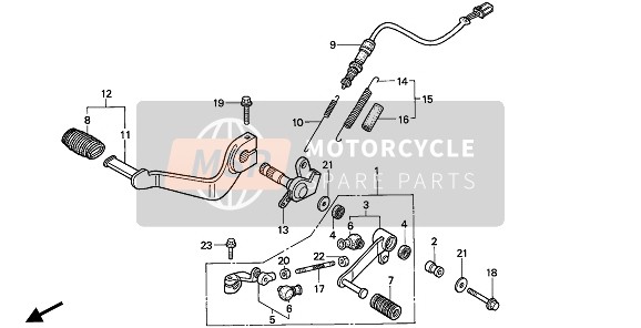 Honda CB750F2 1994 Pédale pour un 1994 Honda CB750F2