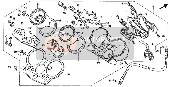 Honda CB1000F 1994 Meter (KMH) per un 1994 Honda CB1000F