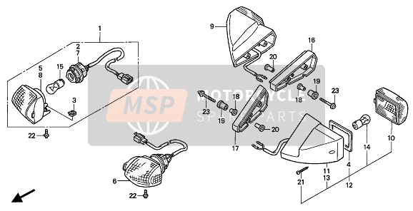 Honda CBR600F 1994 BLINKER für ein 1994 Honda CBR600F