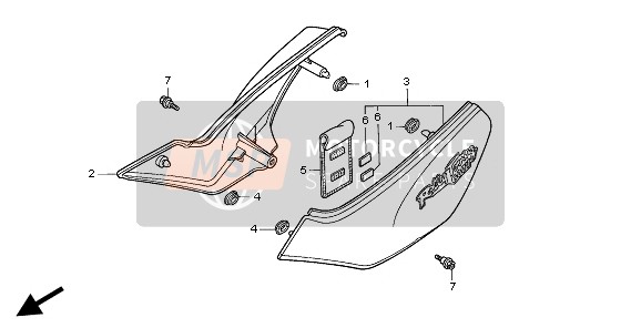 Honda XL600V 1997 SIDE COVER for a 1997 Honda XL600V