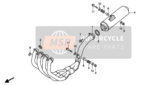 Honda CBR900RR 1994 EXHAUST MUFFLER for a 1994 Honda CBR900RR