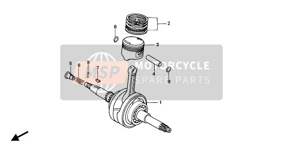 Honda CN250 (1) 1994 CRANKSHAFT & PISTON for a 1994 Honda CN250 (1)