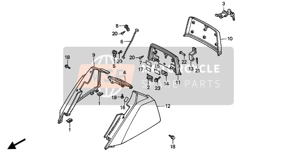 Honda CN250 (1) 1994 TRUNK COVER for a 1994 Honda CN250 (1)