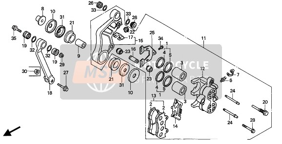 Honda CN250 (1) 1994 Étrier de frein avant pour un 1994 Honda CN250 (1)