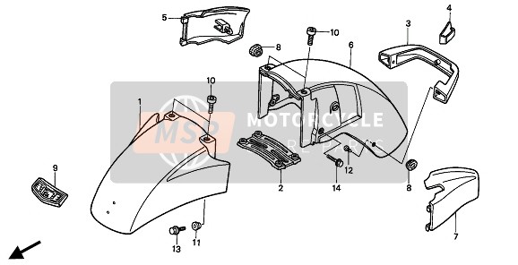 61114MN5000ZT, Cover, L. Fr. Fender *B142P *(B142P Pearl Atlantis Blue), Honda, 0