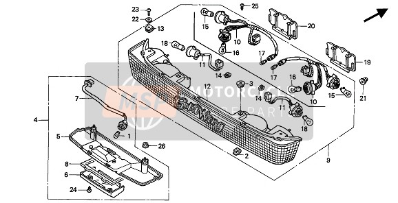 Honda GL1500SE 1994 Luce del tronco per un 1994 Honda GL1500SE