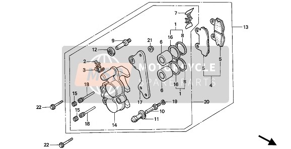 Honda NSR50S 1994 BREMSSATTEL VORNE für ein 1994 Honda NSR50S