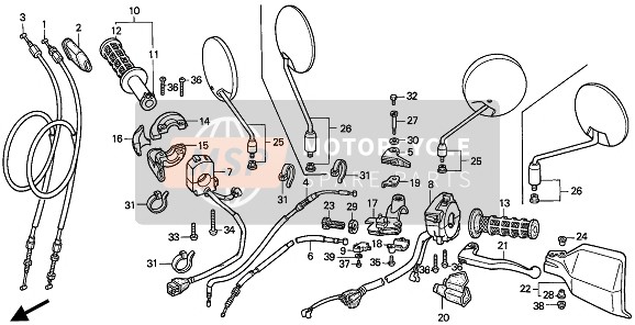 Honda NX650 1994 SWITCH & CABLE for a 1994 Honda NX650