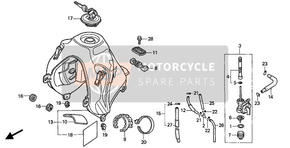 Honda NX650 1994 FUEL TANK for a 1994 Honda NX650