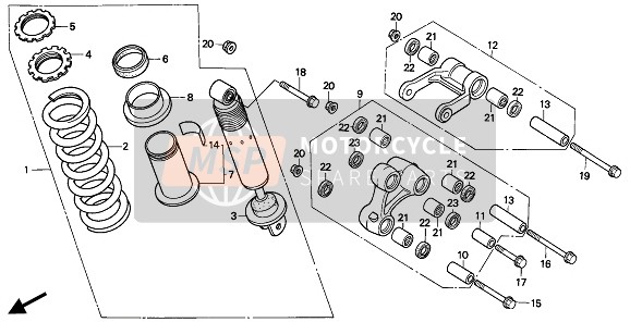 Honda NX650 1994 Achterkussen voor een 1994 Honda NX650