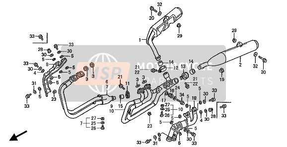 Honda ST1100A 1994 EXHAUST MUFFLER for a 1994 Honda ST1100A