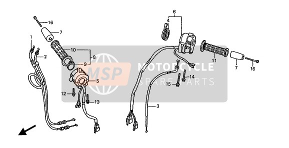 Honda ST1100 1994 Commutateur & Câble pour un 1994 Honda ST1100