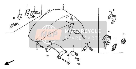 Honda ST1100 1994 Guardabarros delantero para un 1994 Honda ST1100