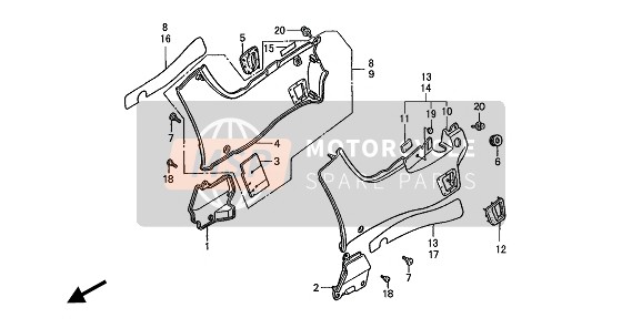 Honda ST1100 1994 SEITLICHE ABDECKUNG für ein 1994 Honda ST1100