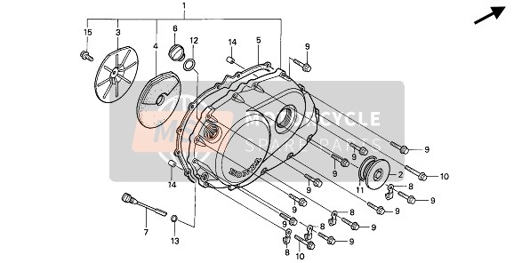 Honda VF750C 1994 RIGHT CRANKCASE COVER for a 1994 Honda VF750C