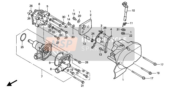 Honda VF750C 1994 Pompe à eau pour un 1994 Honda VF750C