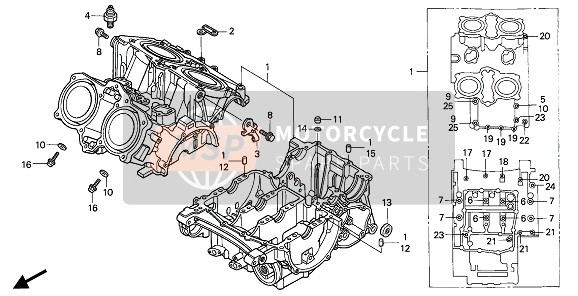 Honda VF750C 1994 Carter voor een 1994 Honda VF750C