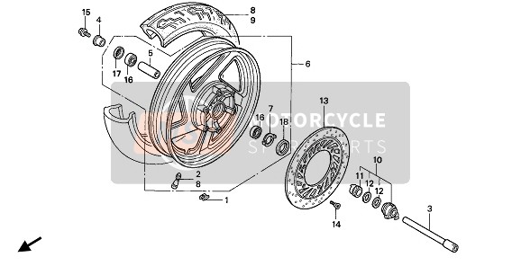 Honda VF750C 1994 FRONT WHEEL for a 1994 Honda VF750C