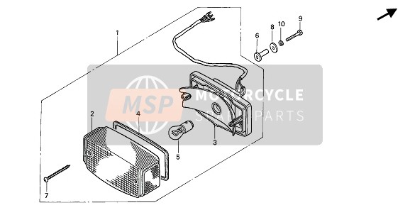 Honda VF750C 1994 Fanale Posteriore per un 1994 Honda VF750C